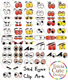 Eyes Clip Art – Sad, Shock, Tired, Angry Emotions