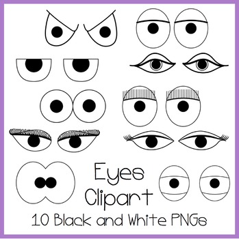 pair of eyes clipart black and white