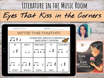 Preview of Eyes That Kiss in the Corners Book | Rhythm & SEL Activities *Monarch 2023