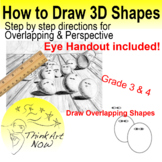 Art Lesson - Draw Eyes with 3D Shapes in Perspective, Step
