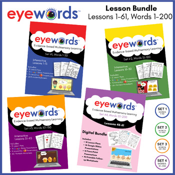 Preview of Eyewords Lesson Bundle, Lessons 1-61, Words 1-200