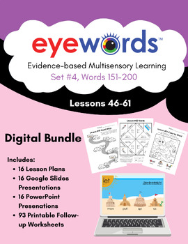 Preview of Eyewords Lesson Bundle Set #4, Lessons 46-61, Words 151-200
