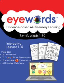 Preview of Eyewords Set 1 Lesson Bundle, Lessons 1-15, Words 1-50