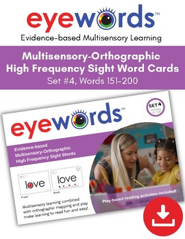 Preview of Eyewords Multisensory-Orthographic High Frequency Sight Word Cards, Set #4