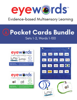 First 100 Sight Words Pocket Chart Cards 