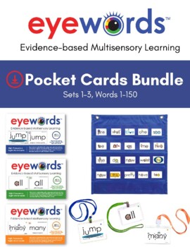 Preview of Eyewords® Multisensory Sight Words Pocket Chart Cards Bundle, Words 1-150