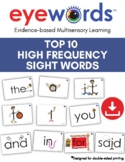 Top Ten Sight Words Eyewords Multisensory Flashcards/Wordw