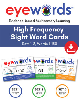 Preview of Eyewords Sight Words Teaching Cards Bundle, Words 1-150 (Digital Download)