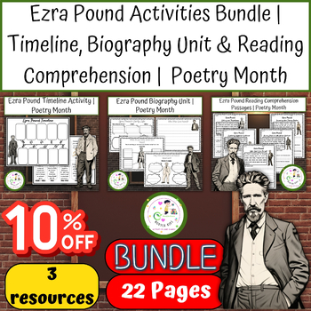 Preview of Ezra Pound Activities Bundle | Timeline, Biography Unit & Reading Comprehension