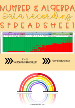Preview of F-2 Number & Place Value Assessment Data Recording Spreadsheet, Victorian Curric