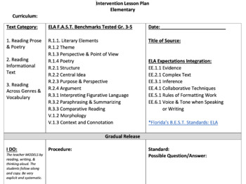 Preview of F.A.S.T. Intervention Reading Lesson Plan for Elementary & Secondary