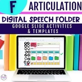 F Articulation Activities Digital Speech Folders W/ Progre