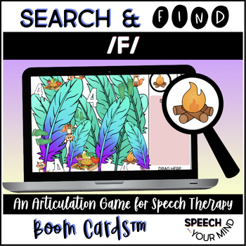 Preview of F Sound Articulation Boom Cards™  Search & Find Game