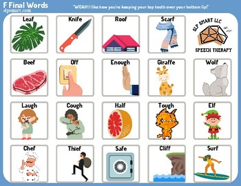 SH Final Words - Articulation Therapy FREEBIE (Print & Go)