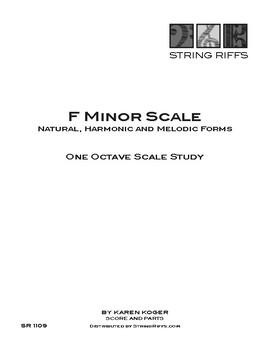 Preview of F Minor 1 Octave Scale Sheet - Violin, Viola, Cello, Bass