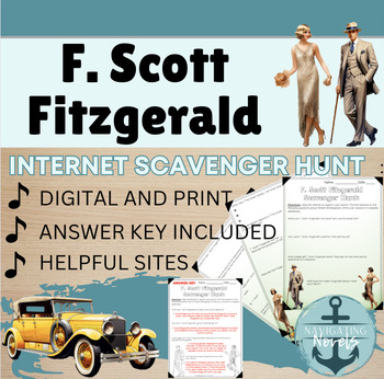 Preview of F. Scott Fitzgerald Webquest (Internet Scavenger Hunt) - Digital & Print