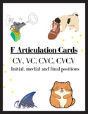F Sound CV, VC, CVC, CVCV Articulation Cards