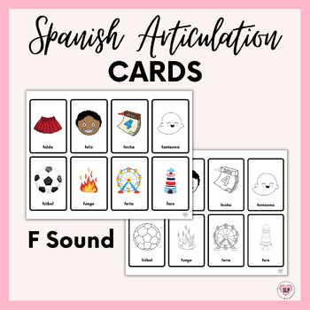 Preview of F Sound Spanish Articulation Cards for Speech Therapy