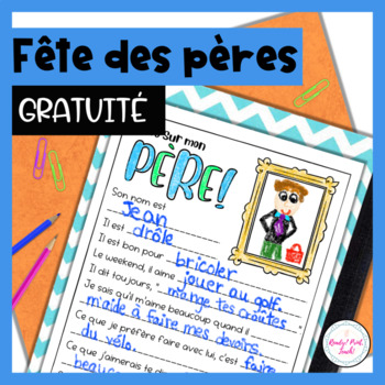 Preview of FÊTE des PÈRES Activité d'Écriture Cadeau Grand-père Father's Day Gift Freebie