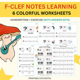 F-clef notes learning (Answer keys included)