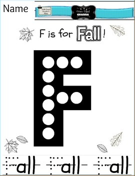 Preview of F is for Fall Preschool Letter Recognition/Handwriting Practice Sheet