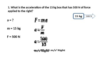 F = ma Problem Set PowerPoint