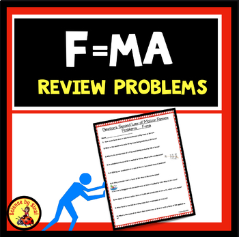 Preview of F=ma Review Problems Newton's Second Law of Motion Worksheet
