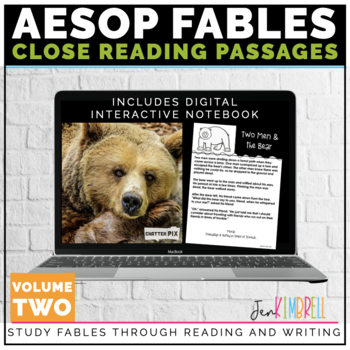 Preview of Fables Unit Close Reading Strategies & Text Structure | Distance Learning