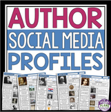 Author Biography Social Media Classroom Posters - ELA Bull
