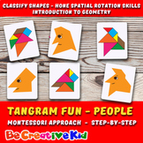 FACES Tangram. LOGIC PUZZLES IQ GAME. 9 FLASH CARDS. ANY A