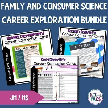 Preview of FACS Career Exploration BUNDLE -Culinary Arts, Design, Human Development,Fashion