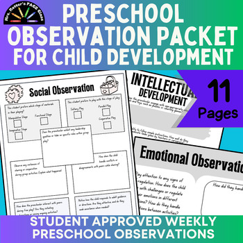 Preview of FACS Child Development Preschool Observation Packet - Graphic Organizer - Fun!