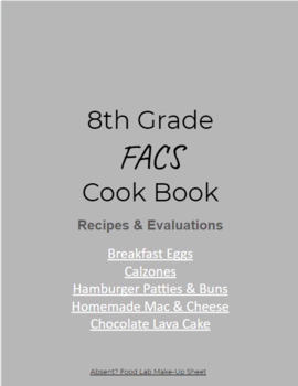 Preview of FACS Cook Book Digital Notebook #2 - Recipes, Task Sheet, Food Lab Evaluations