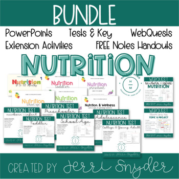 Preview of FACS, FCS, Nutrition PowerPoints, Tests, and Activities BUNDLE Child Development