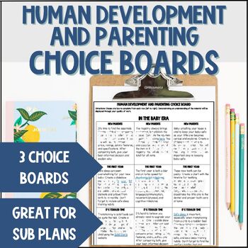 Preview of FACS Human Development and Parenting Choice Board Sub Plans