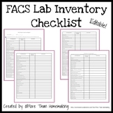 Family & Consumer Sciences: Lab Inventory Checklist {EDITABLE}