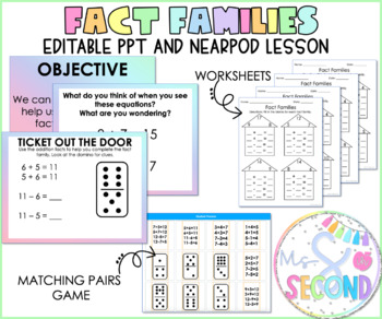 Preview of FACT FAMILIES | PPT and Interactive Nearpod Lesson | Distance Learning