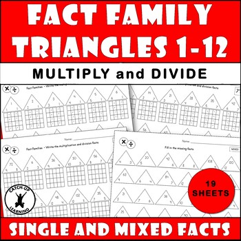 Preview of Multiplication & Division Fact Family Triangles Inverse Operations Times Tables