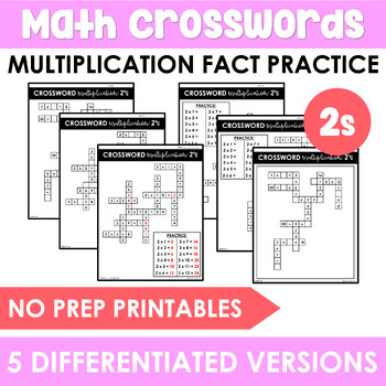 Preview of Multiplication Fact Practice Worksheets - Math Fact Fluency Activities (2s)