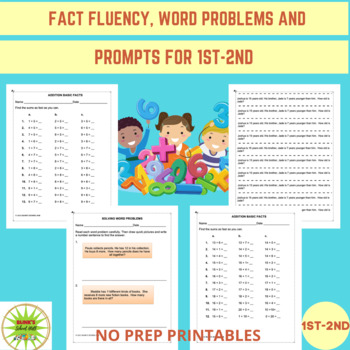 Preview of 1ST - 2ND GR. MATH FLUENCY/ADDITION,SUBTRACTION & WORD PROBLEMS UP TO 20