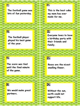 FACT & OPINION TASK CARDS and WORKSHEETS by 