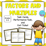 FACTORS AND MULTIPLES TASK CARD WITH EXIT TICKET AND PERFO