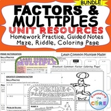 FACTORS & MULTIPLES  Bundle - Guided Notes, HW Practice, P