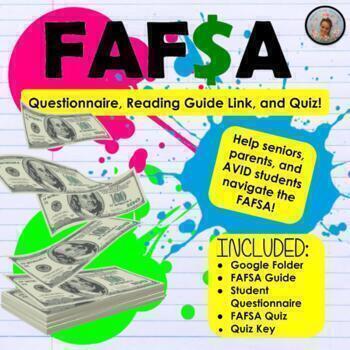 Preview of FAFSA Introduction for Students and Parents -Questionnaire, Guide, Quiz, & Key!