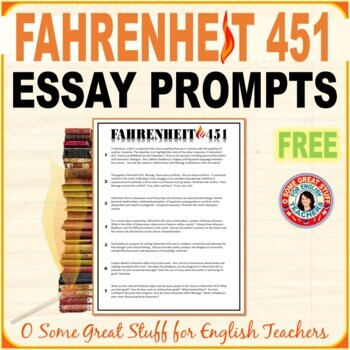 Preview of Fahrenheit 451 Seven Detailed Final Essay Prompts Free Resource
