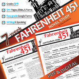 FAHRENHEIT 451 Novel Study Unit Plan Activities - Prereadi