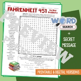 FAHRENHEIT 451 Word Search Puzzle Novel, Book Review Activ