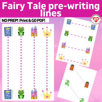 Preview of FAIRY TALE Prewriting worksheets trace/copy Horizontal,Vertical & Diagonal lines