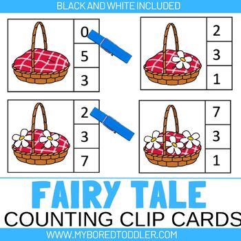 Preview of FAIRY TALE - RED RIDING HOOD COUNTING CLIP CARDS 0-10  toddler / preschool  math