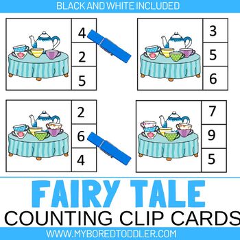 Preview of FAIRY TALES - ALICE IN WONDERLAND - COUNTING CLIP CARDS 0-10 TODDLER PRESCHOOL